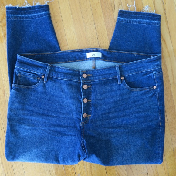 LOFT Plus High Waist Button Fly Slim Pocket Skinny - Picture 7 of 7